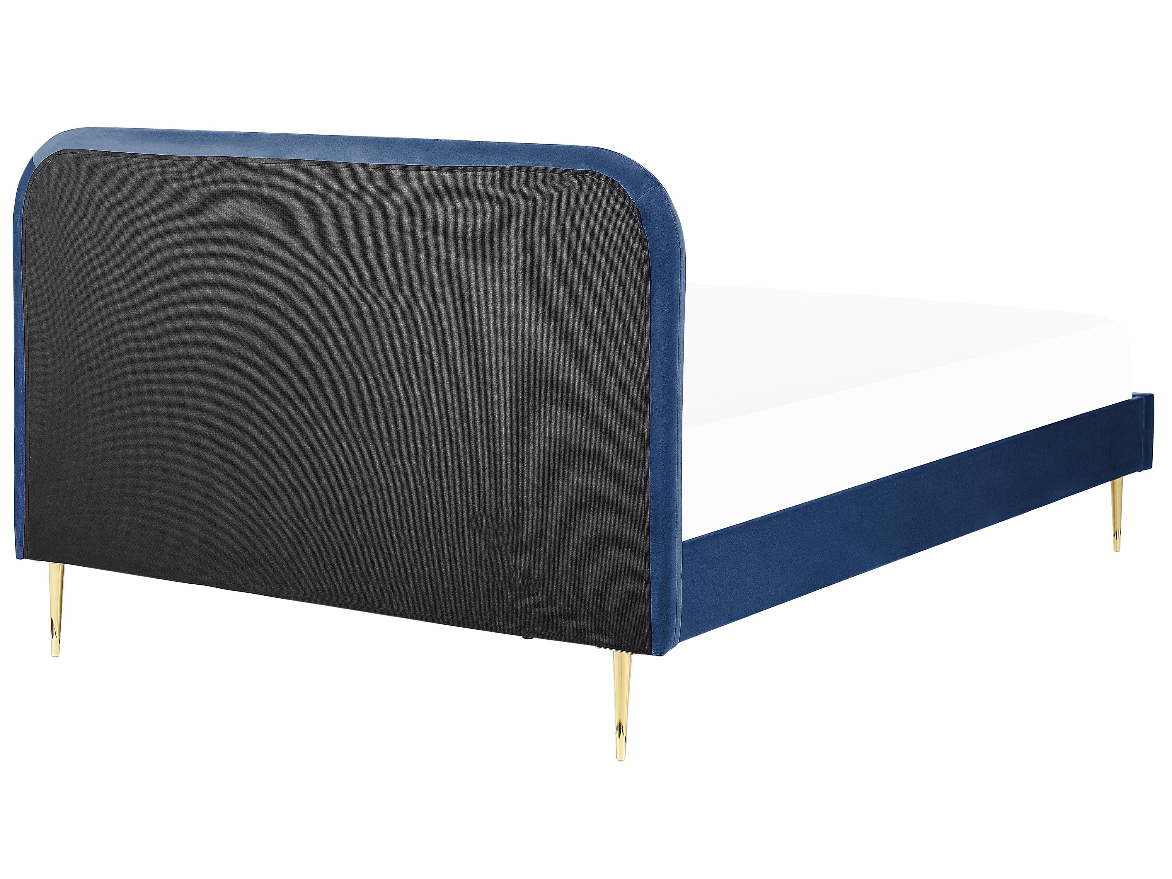Bed Fluweel FLAYAT 180 x 200 cm Marineblauw