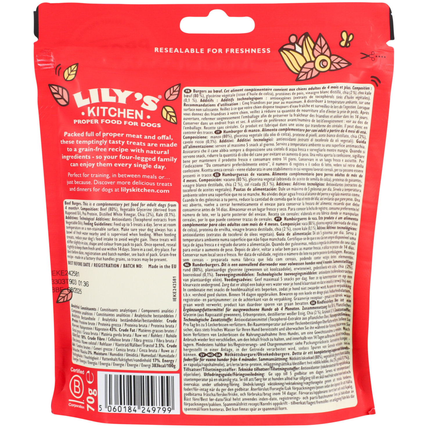 Lily's Kitchen Hundesnack Mini Burger Beef