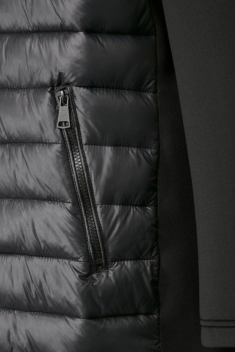 Steppjacke, Straight Fit, Strickärmel, Kapuze, Zipper, Langarm