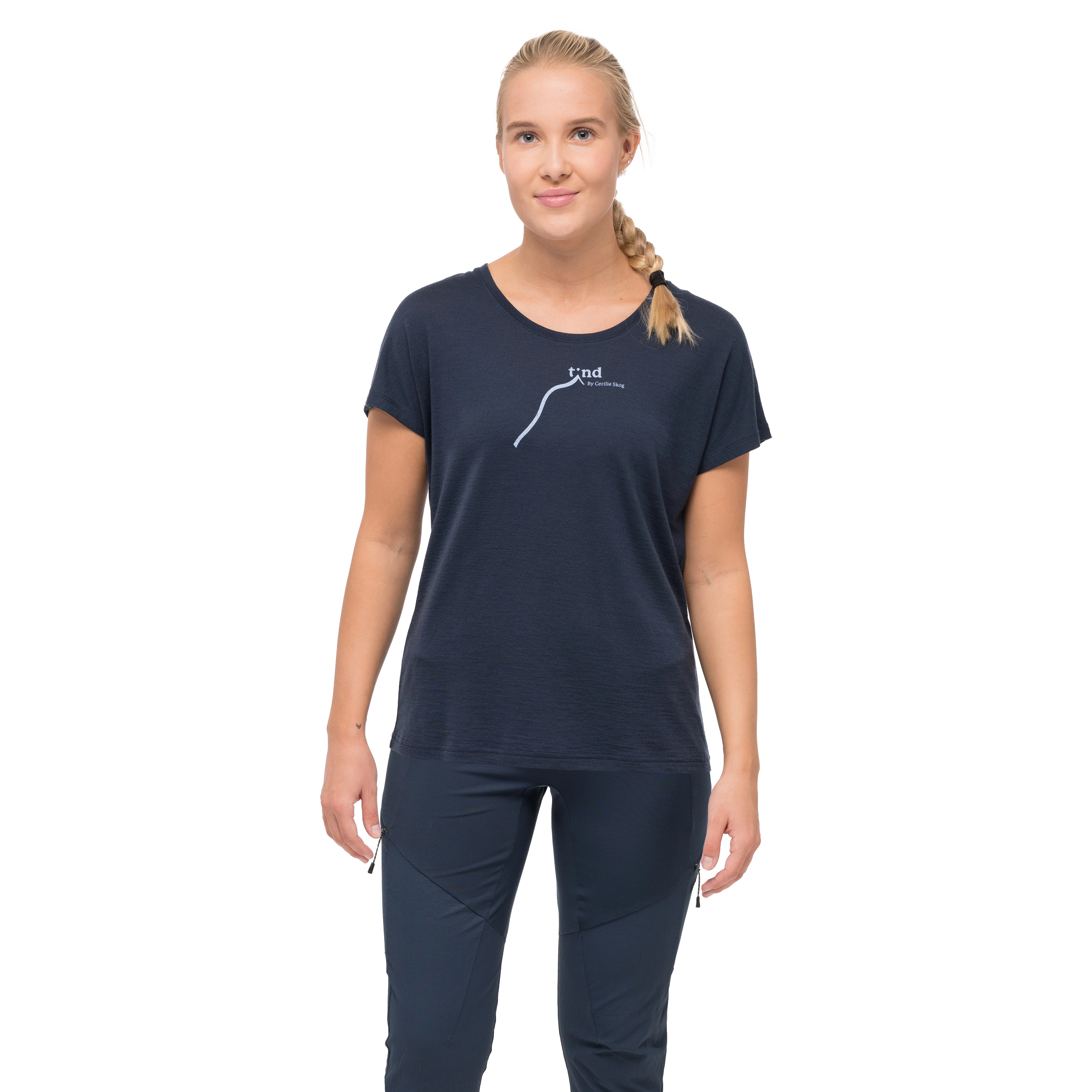 Tind Altitude Merino Tee Women Navy Blue