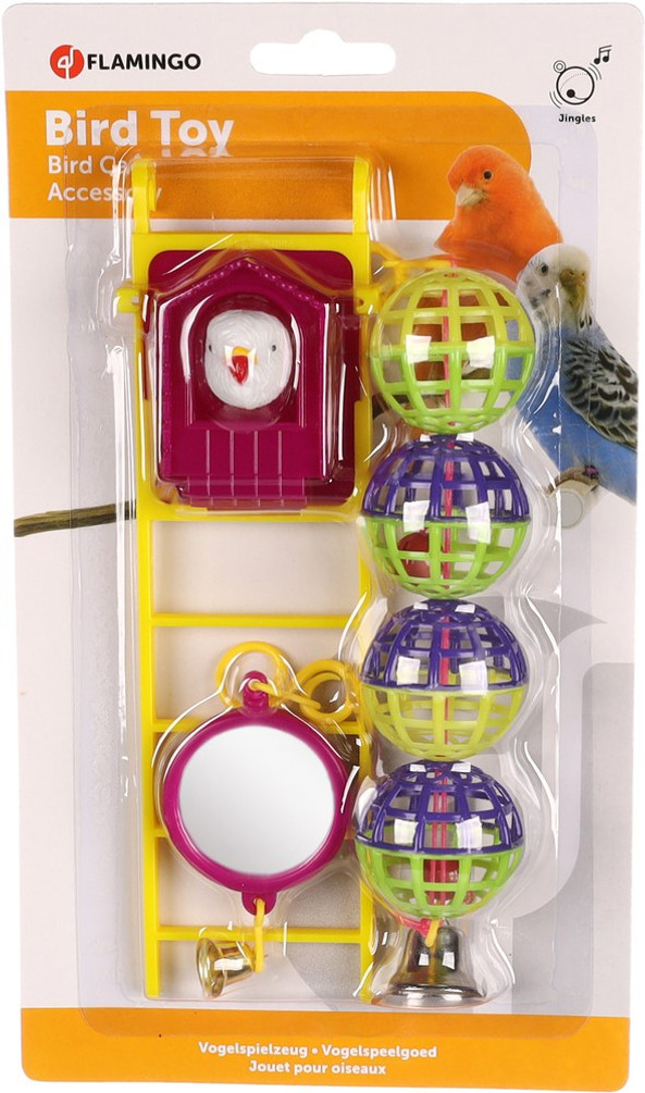 Flamingo f-100318 - Jouet pour perruches Balle Échelle Miroir