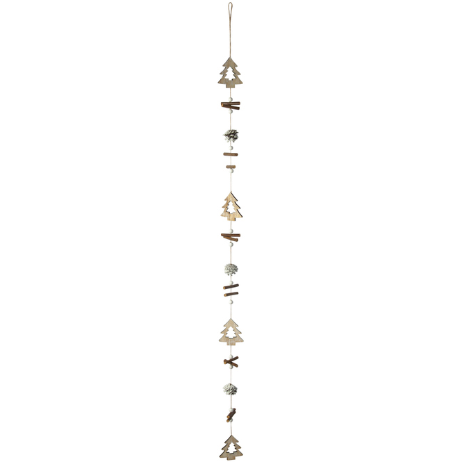 Girlande - Bäume - aus Holz - 108 x 6 cm