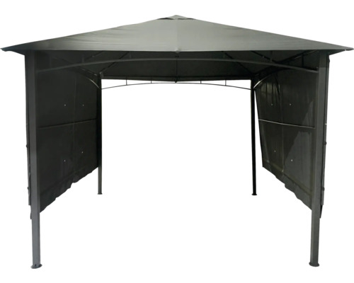 Paviljoen met opklapbare zijpanelen, 3 x 3 m, polyester, antraciet