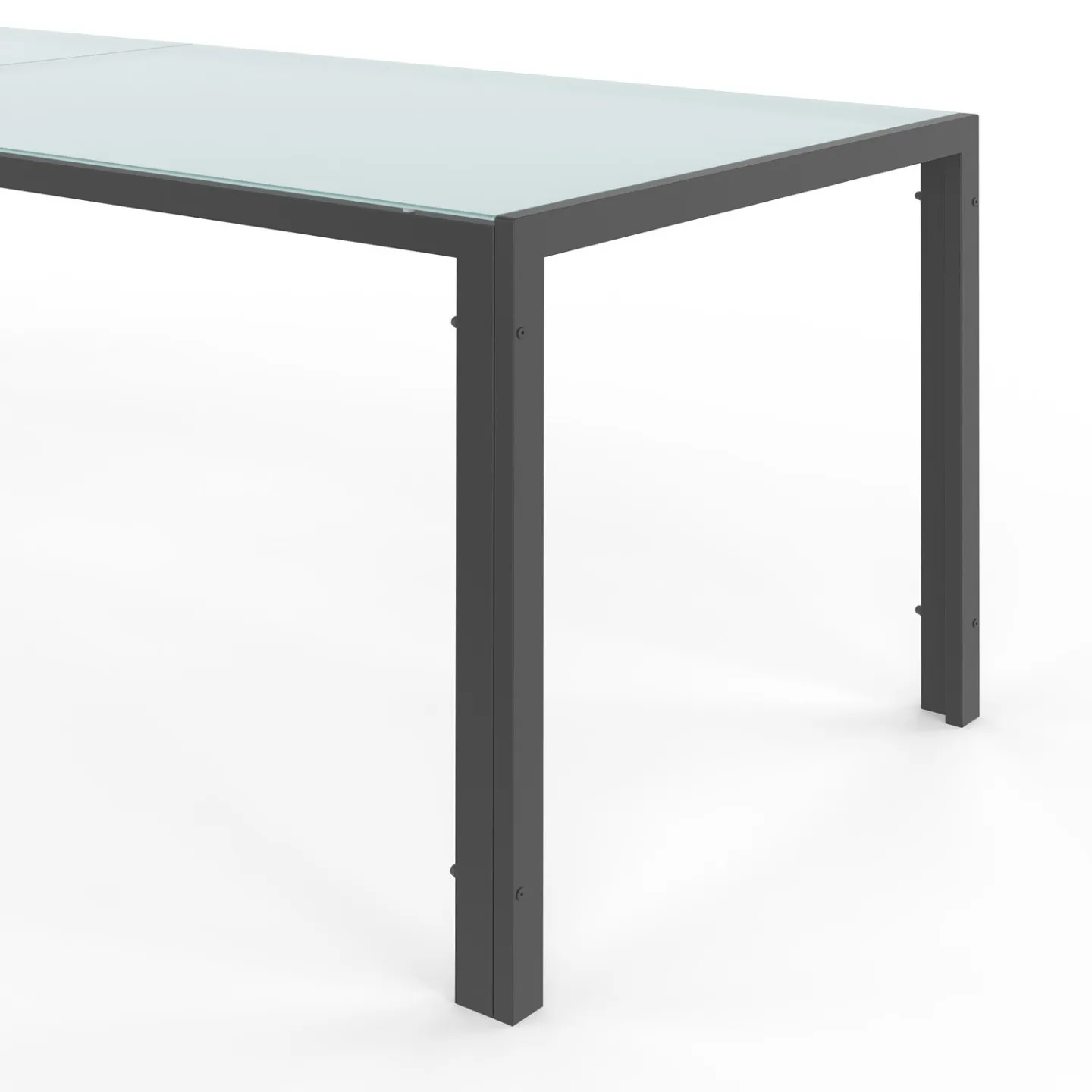 Salon de jardin MADRID table 240 CM et 10 chaises empilables gris anthracite plateau clair