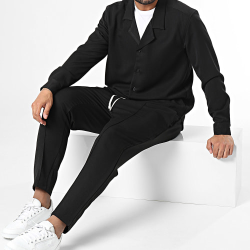 Ensemble Chemise Manches Longues Et Pantalon Noir