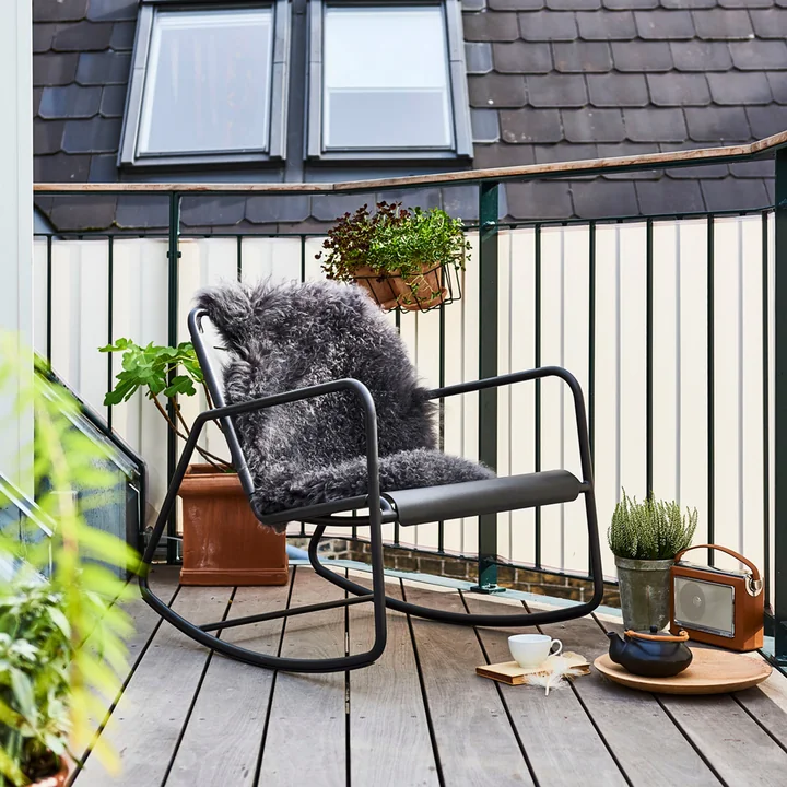 Cane-line - Copenhagen Schaukelstuhl Outdoor, lava grey / aluminium