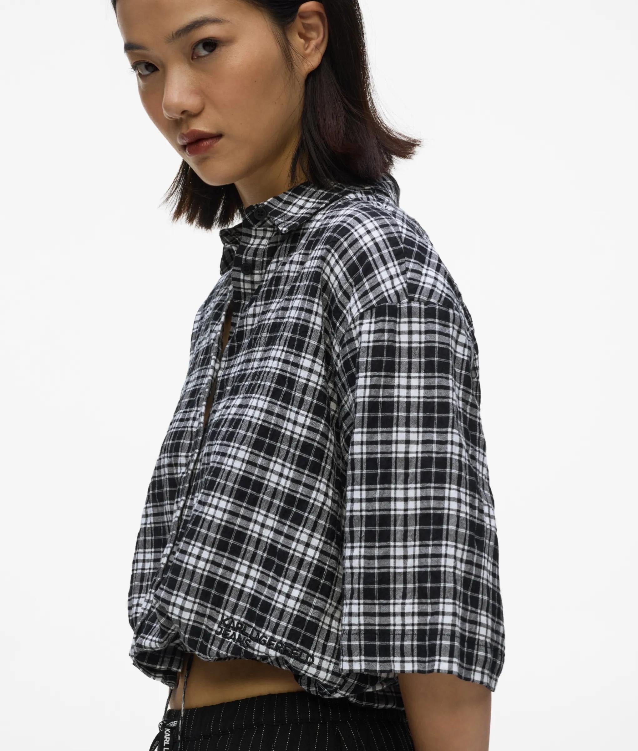 Boxy geruite blouse