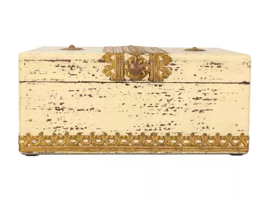 Coffret à bijoux en bois couleur ivoire 23x16,5x10,5h