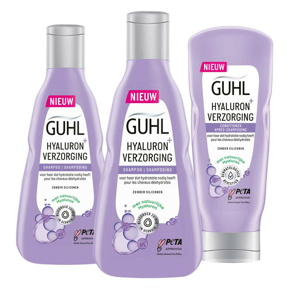 Guhl Hyaluron Verzorging - Shampoo 2 x 250 ml & Conditioner 1 x 200 ml - Pakket