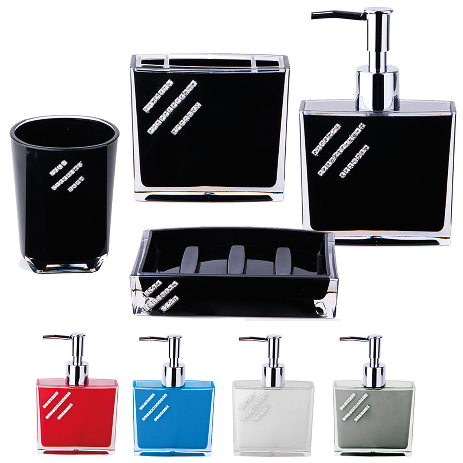 4er Badezimmer-Set - 5 verschiedene Farben