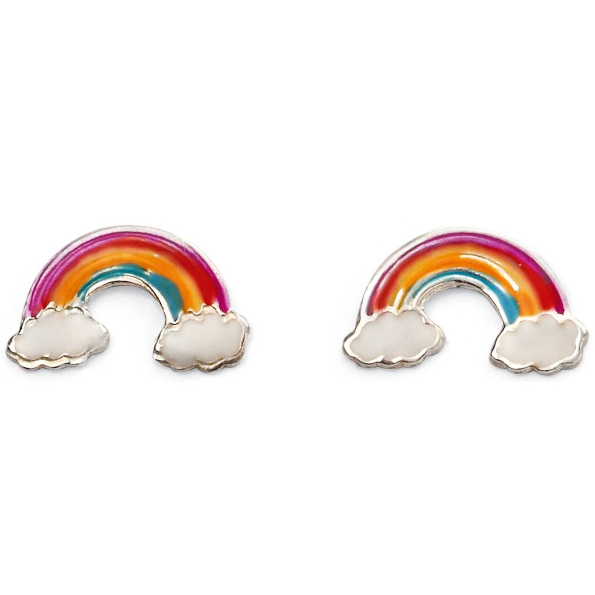 Boucle d'oreille arc en ciel en argent 925/1000