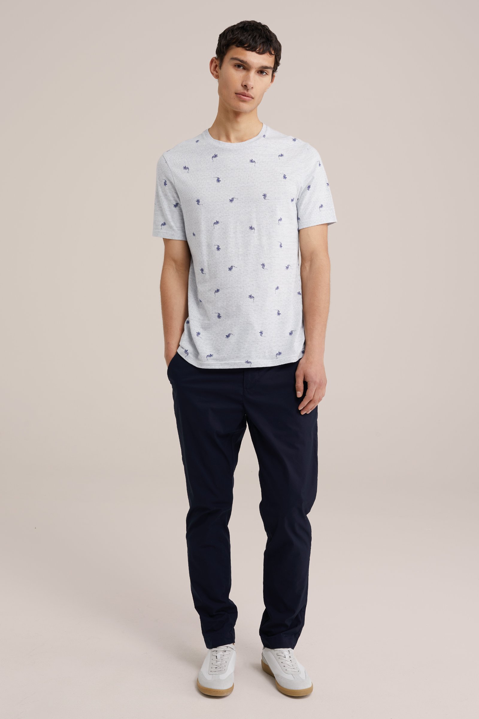 T-shirt met dessin WE Fashion Lichtblauw