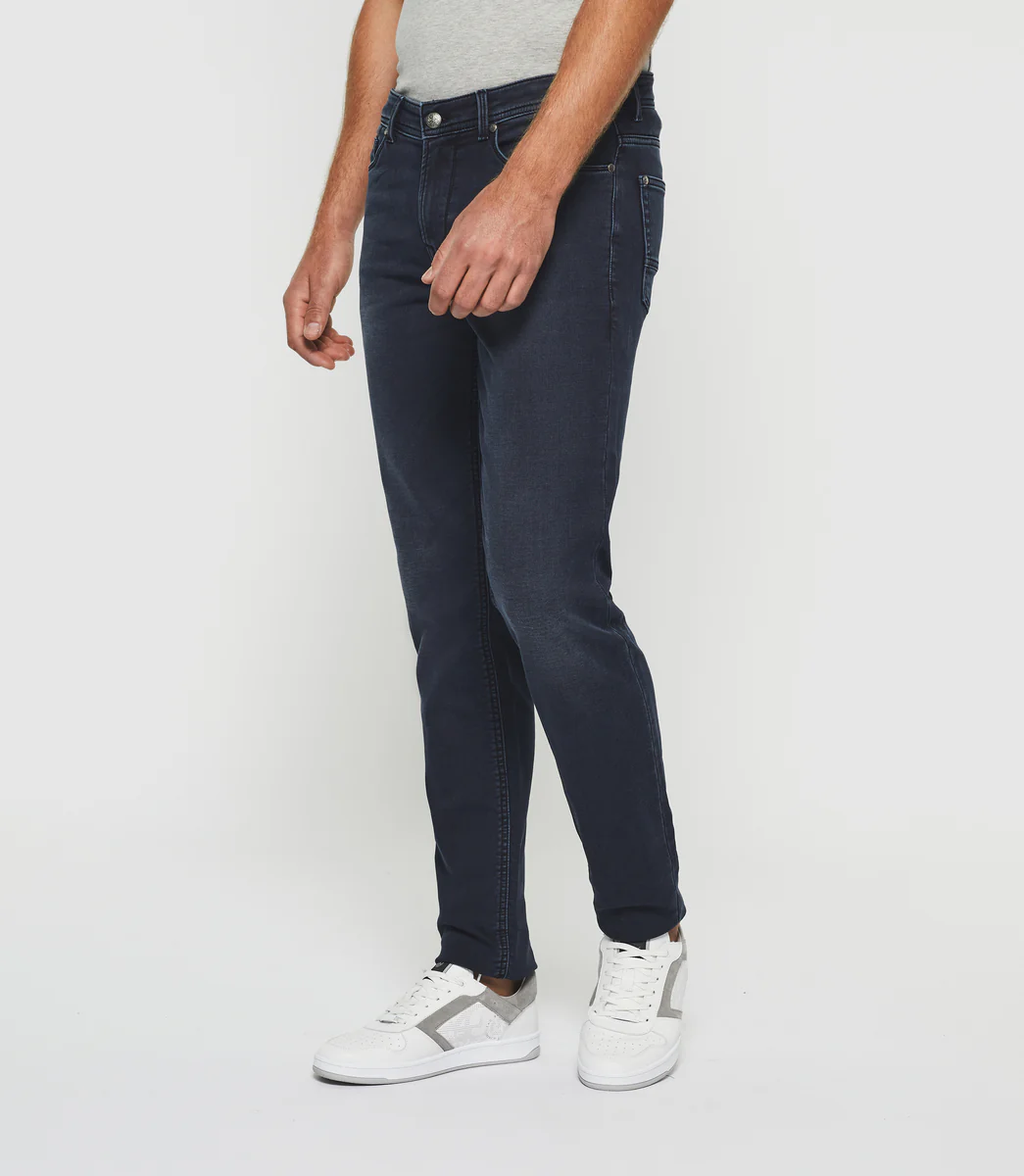 Jean super slim en molleton marine 
