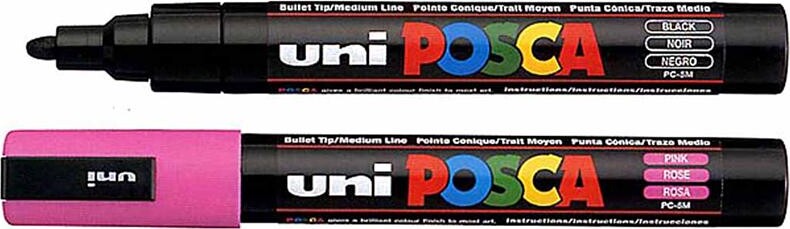 Posca Tusch - Nr. Pc-5M - Tykkelse 2,5 MM - Sort