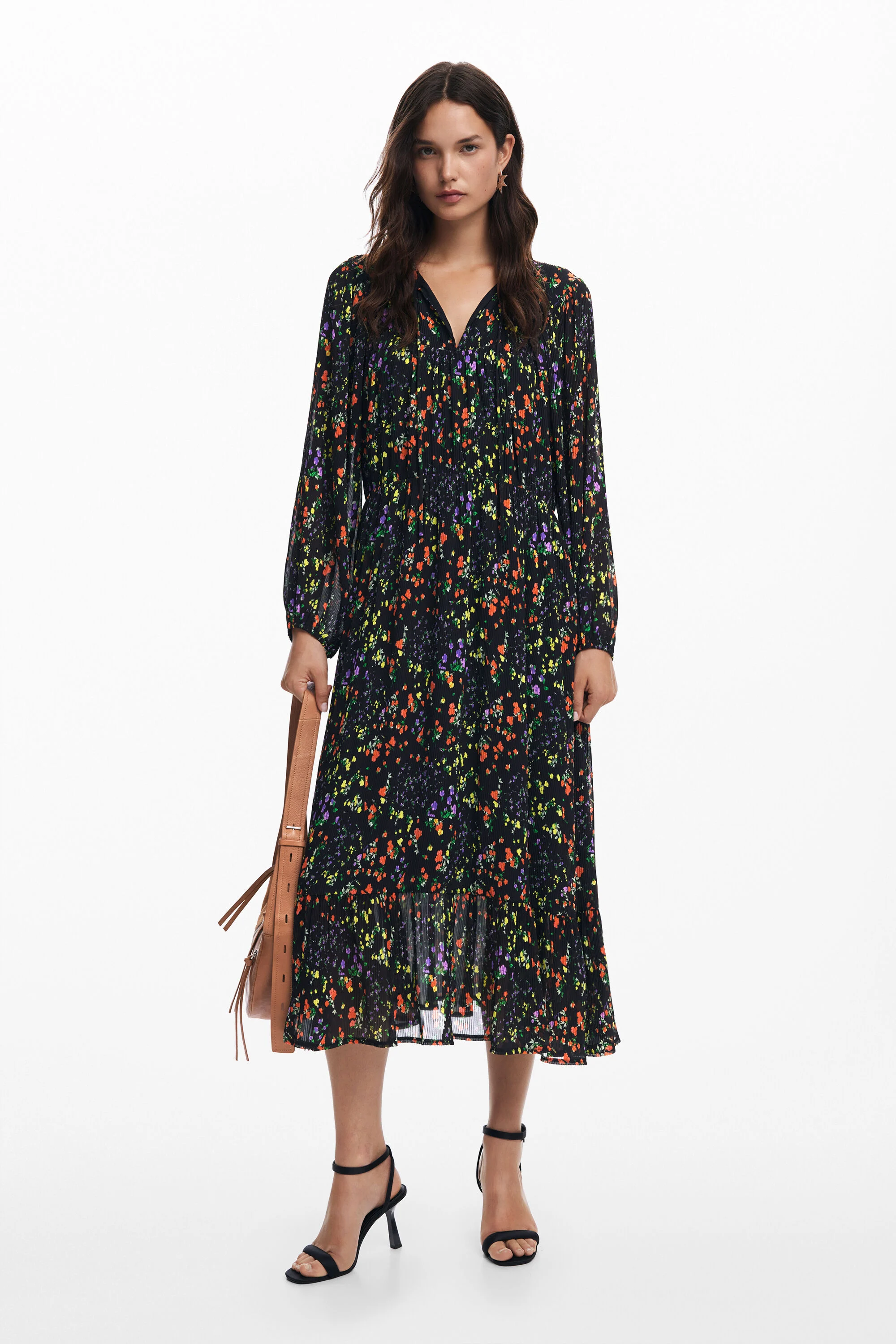 Vestido midi flores