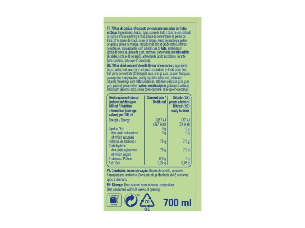 CONCENTRADOS SUNQUICK EXÓTICO 0.7 L