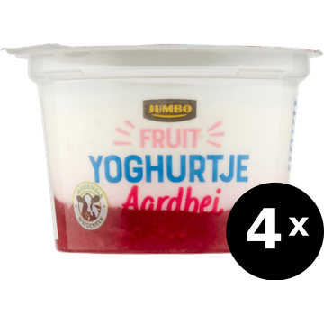 Jumbo yoghurtje fruit met aardbeien 4 x 200g