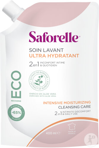 Saforelle Soin Lavant Ultra Hydratant Gel Eco Recharge 400ml
