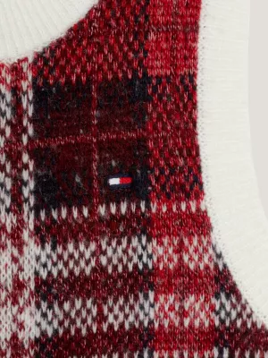 Colete de malha xadrez tartan