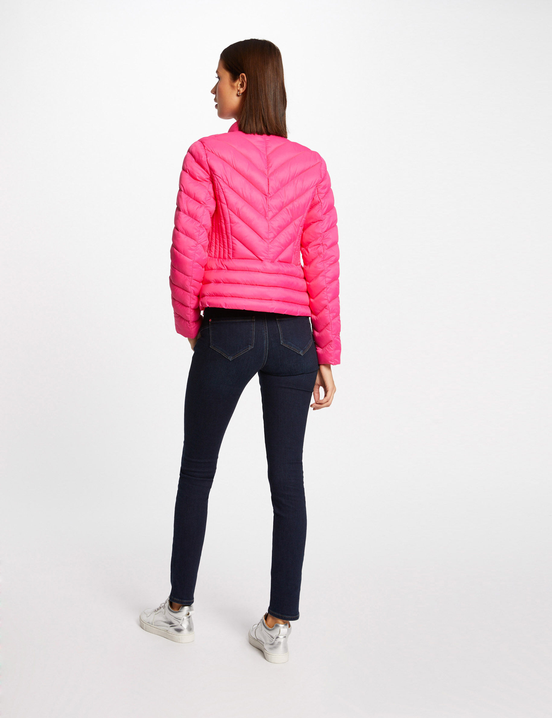 Doudoune droite zippée fuchsia femme - fuchsia