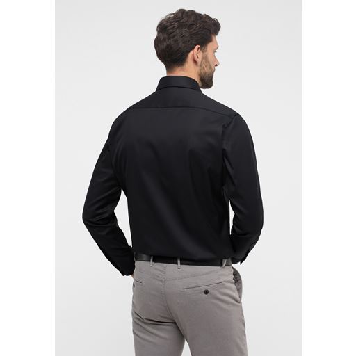 Eterna Langærmet Modern Fit Skjorte, Sort, 43