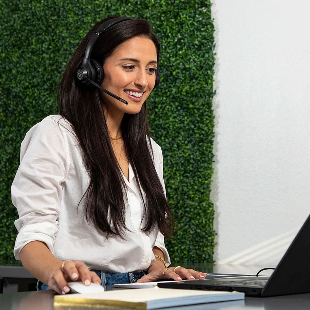 Go Work Bluetooth 5.0 On-Ear Kopfhörer Wireless C3 LED Headset   Mikrofon (IEUHBGOWO) - Schwarz