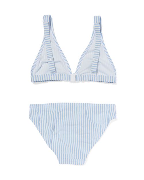 bikini enfant avec rayures bleu clair