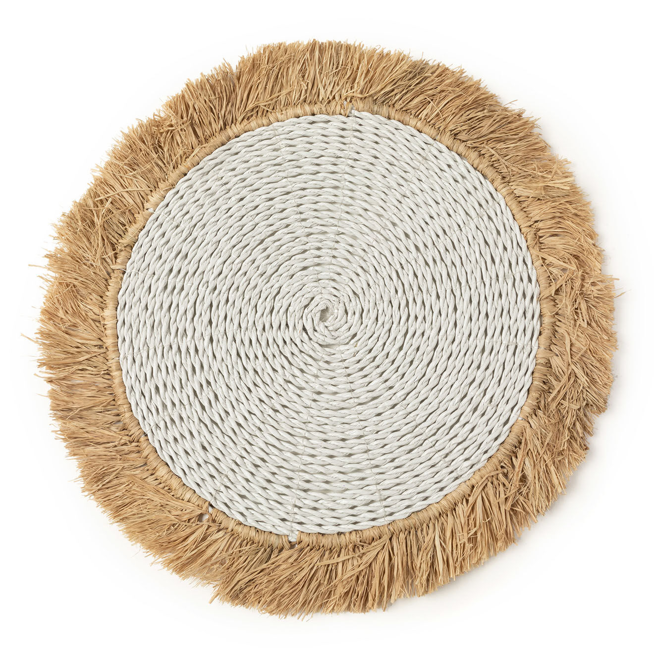 Bazar Bizar Set de table jonc de mer blanc/beige - D.45 cm