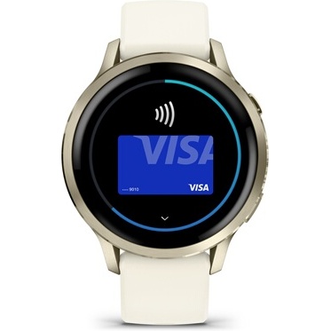 Montre connectée Garmin Venu 4 beige et lunar Gold - bracelet silicone ivoire - 41mm