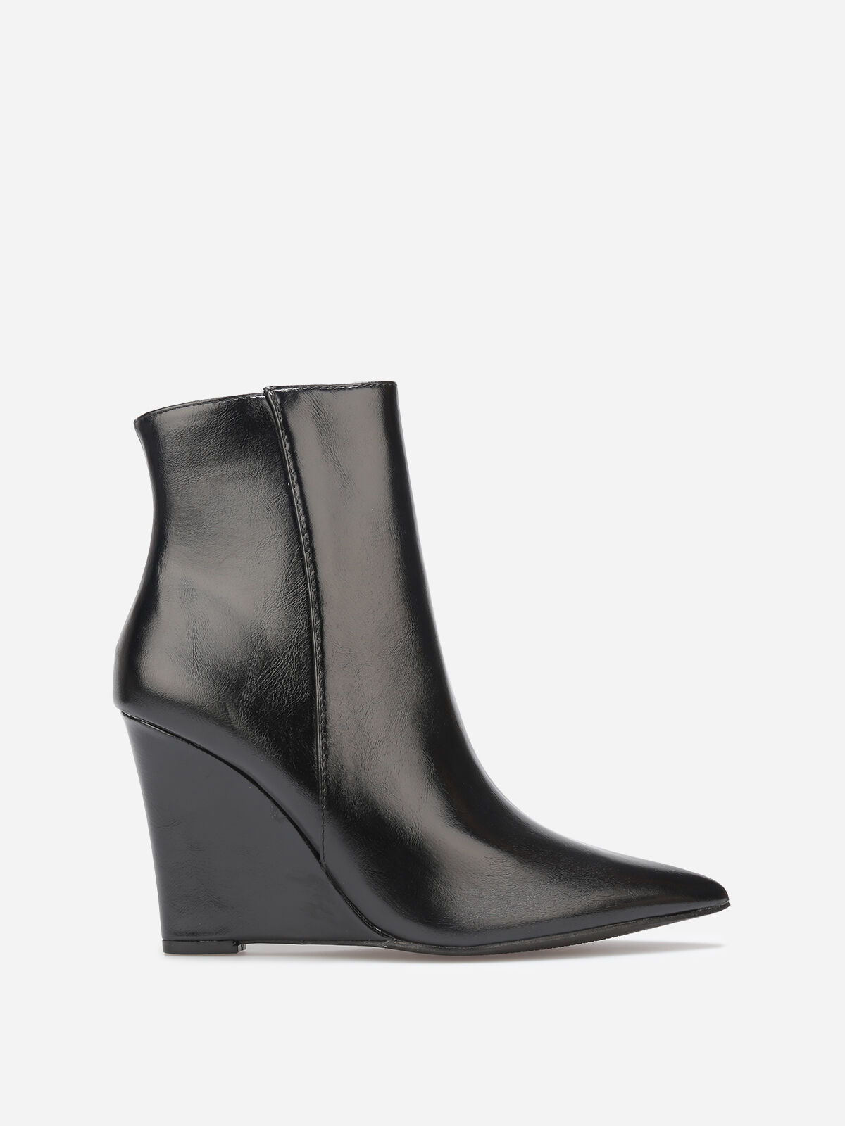 Bottines compensées en simili- Noir