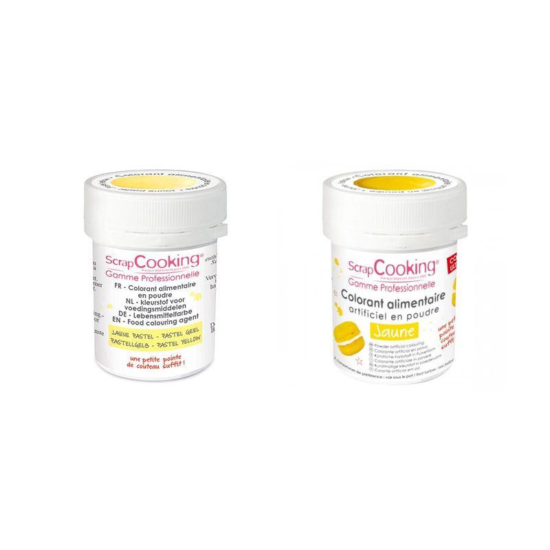 2 colorants alimentaires en poudre - jaune pastel-jaune Scrapcooking
