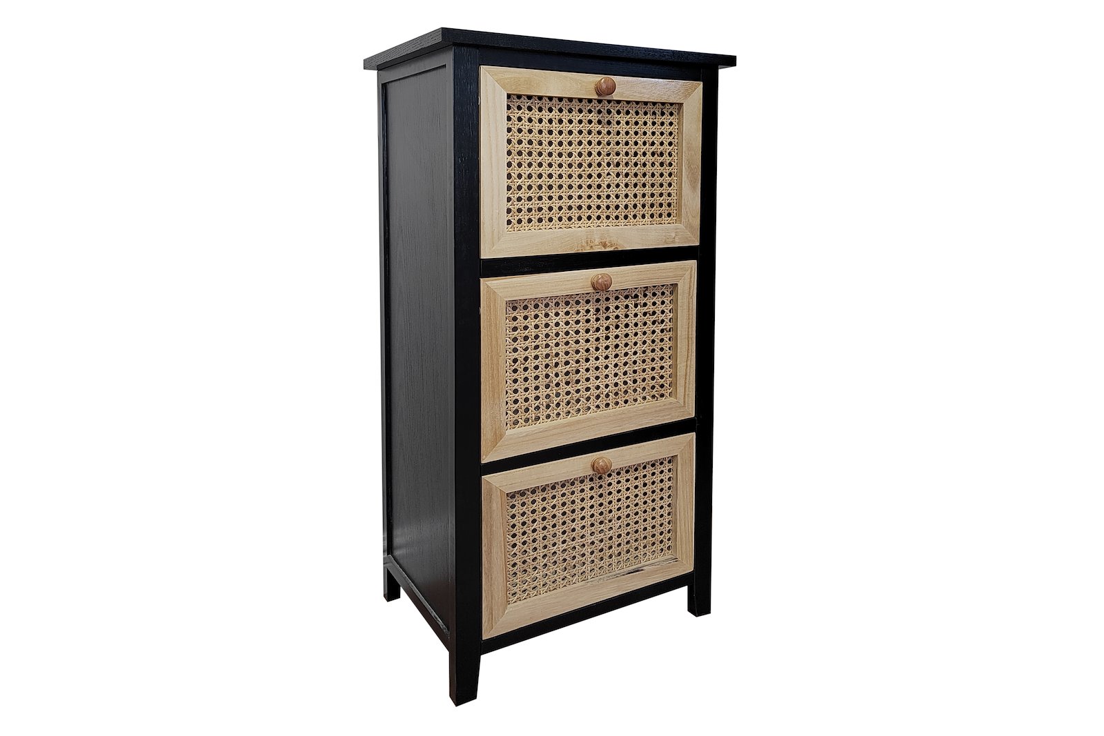 Shimoda kommode Sort ask fineer/natur rotting 40x30x84,5cm