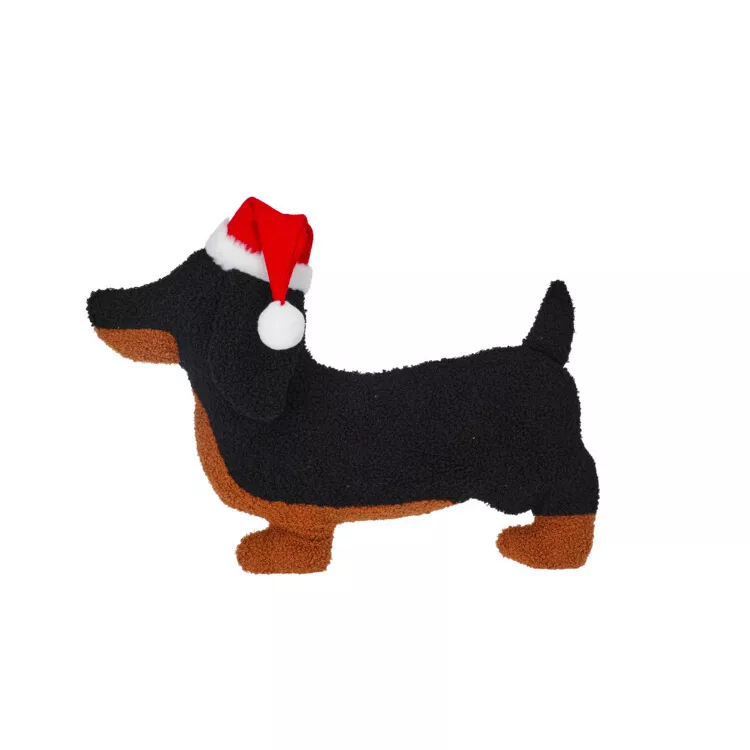 Coussin de Noël (38 x 46 cm) Chien Teckel Noir