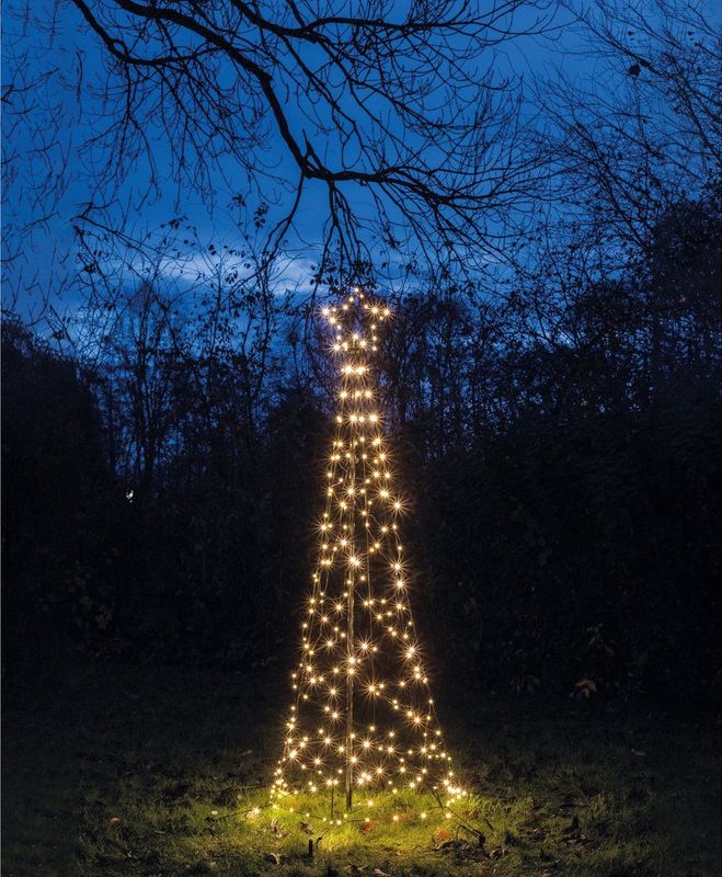 Anna's Collection Vlaggenmast kerstboom met ster - verlichting - 236 leds - 200 cm