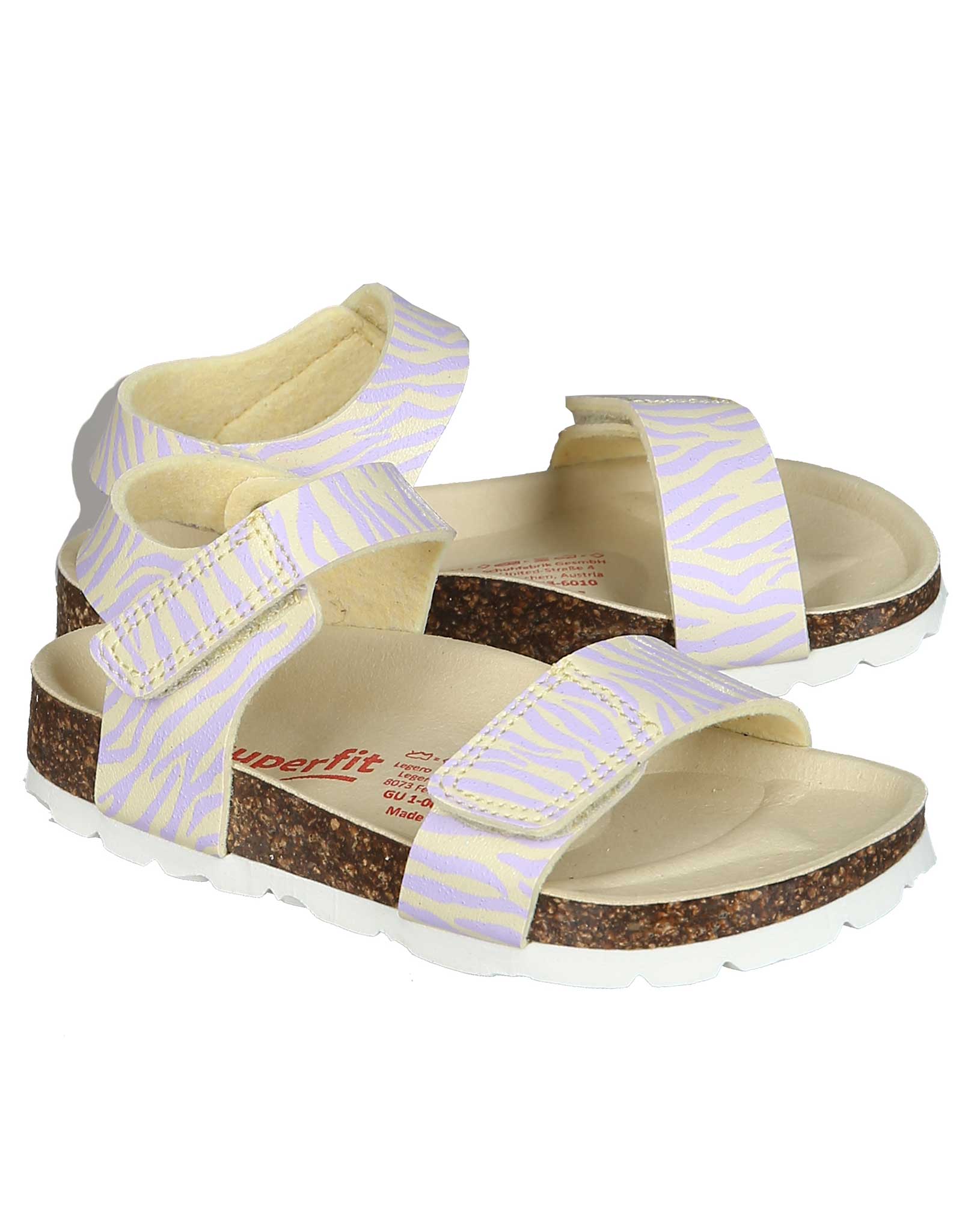 Klett-Sandalen ZEBRASTREIFEN in gelb/rosa
