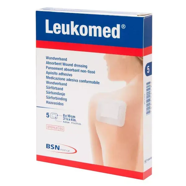 Curativo adesivo não tecido BSN Medical Leukomed 10 x 8 cm, 5 unidades