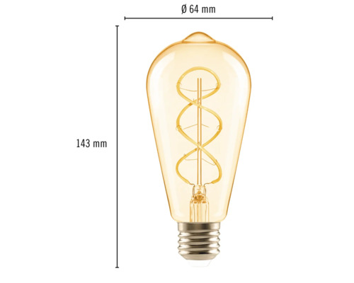 FLAIR LED Lamp ST64 amber spiraal E27/4W (28W) 300 lm 2200 K warm wit