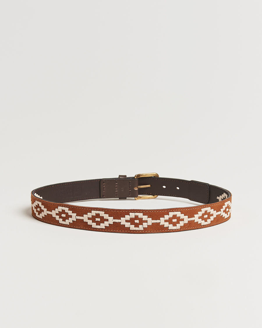 Pampeano Confianza Hand Stitched Suede Belt 3,5cm Tan