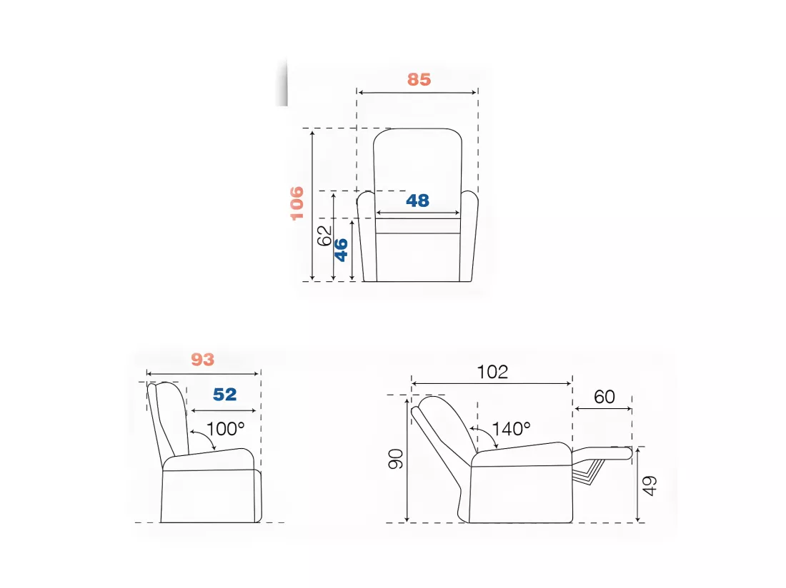 Fauteuil Relax Electrique Tissu gris - AUSTRALIO