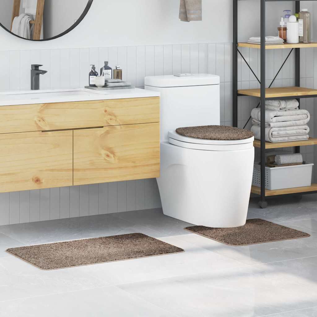 vidaXL Antislip badmattenset 3-delig bruin