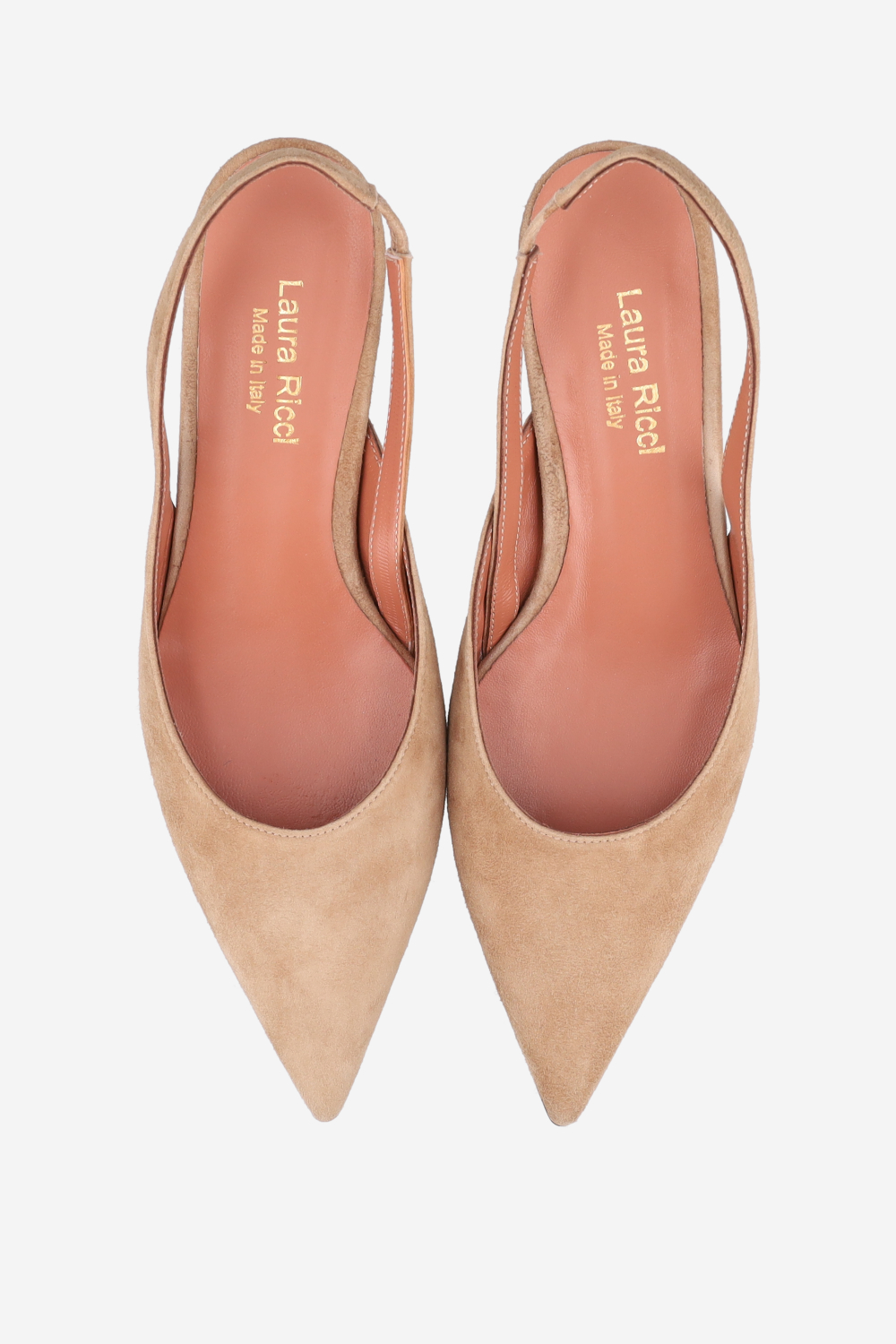 Pointed-toe suede slingbacks