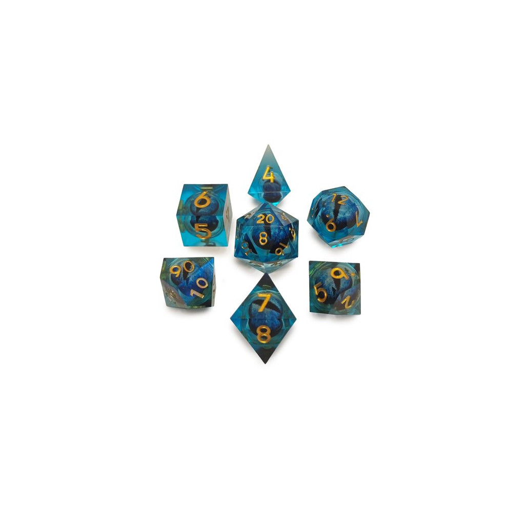 Set de 7 Dés JDR Répliquant : Œil de Dragon Mouvant