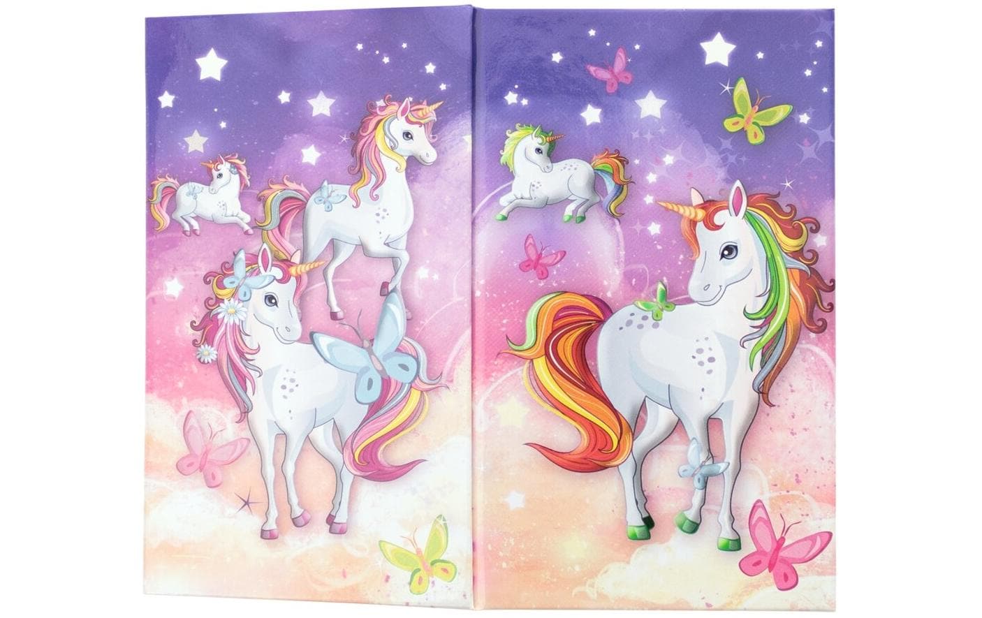 Stiftehalter Einhorn MehrfarbigFaltbarer Stifteköcher aus stabilem Karton im Einhorn-Design