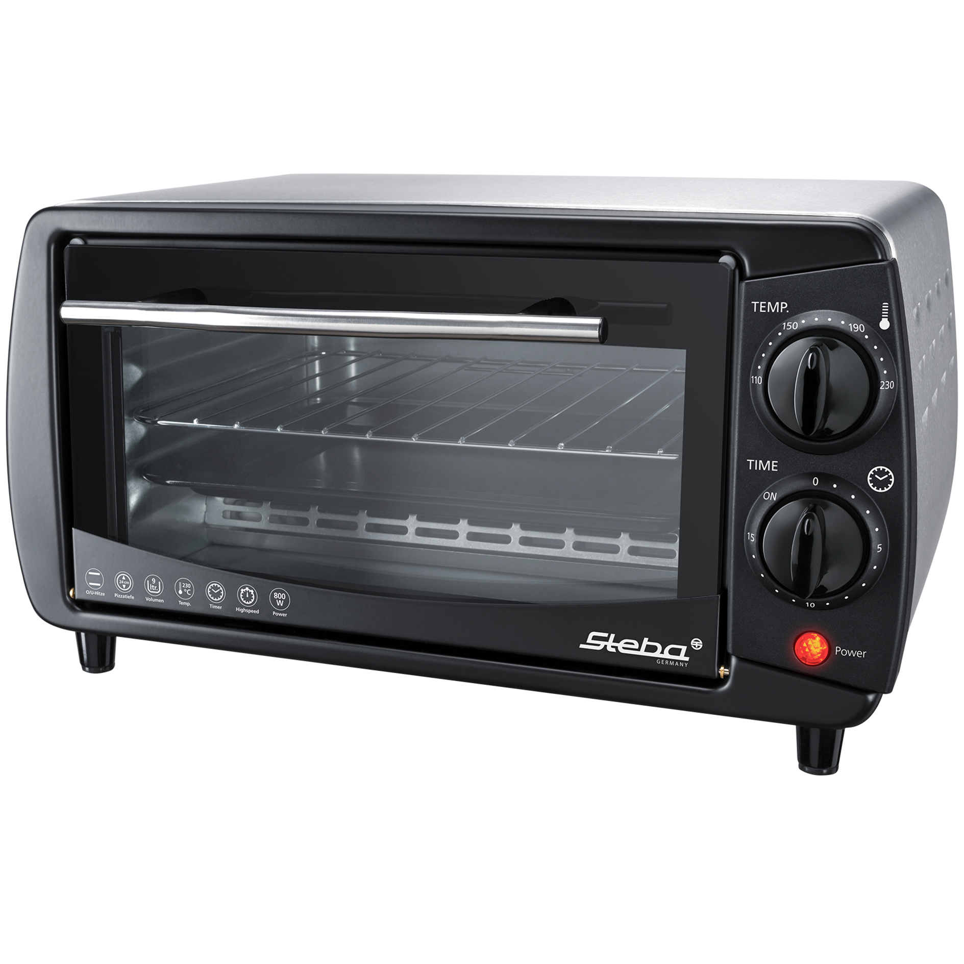 STEBA Mini-Backofen - KB 9.2 - 9 Liter - 800 Watt