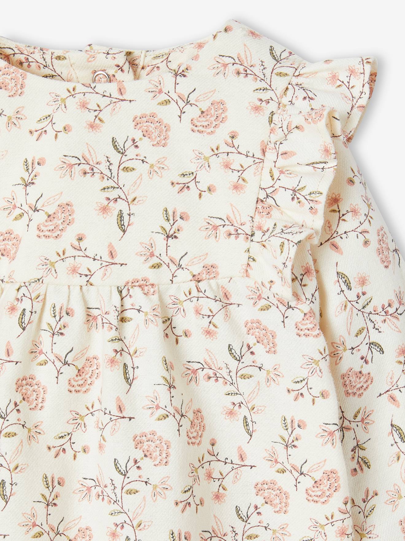 Conjunto de roupa de bebê de 3 peças: vestido, meia-calça e faixa de cabelo bege combinando
