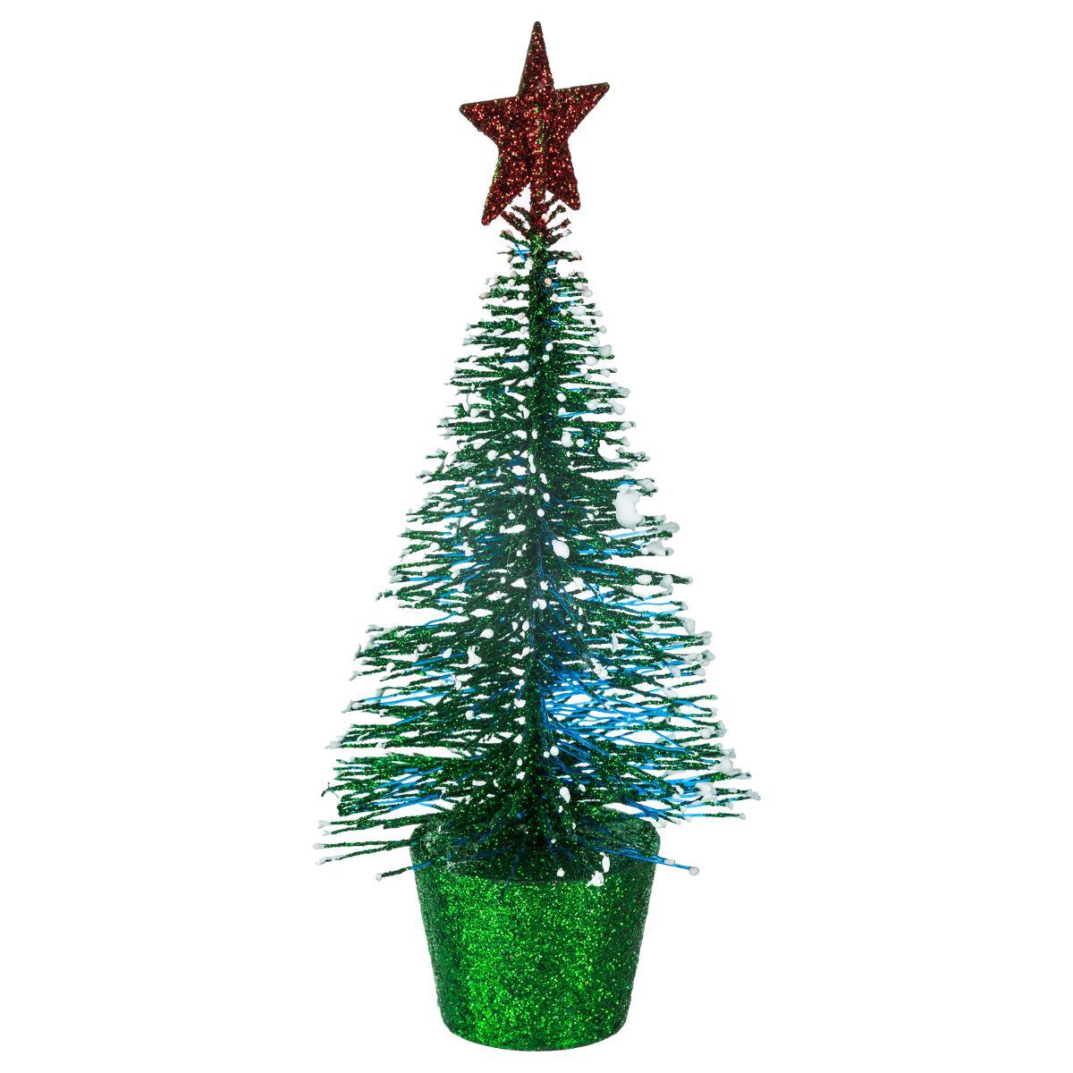 SAPIN TABLE PAILLETTE 14CM ROUGE