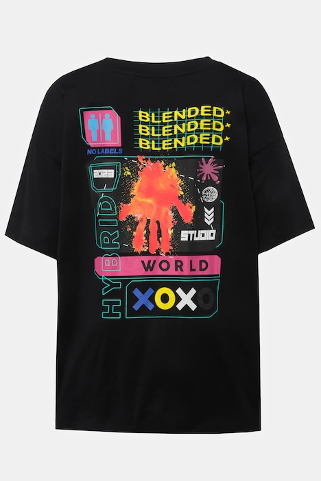 T-Shirt, oversized, Rückenprint, Rundhals, Halbarm, Unisex