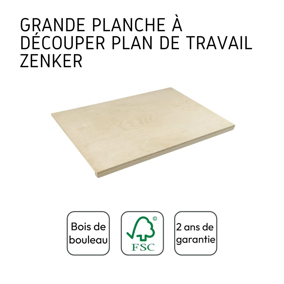 Planche à découper en bois avec rebord rectangulaire 60 x 40 cm Smart