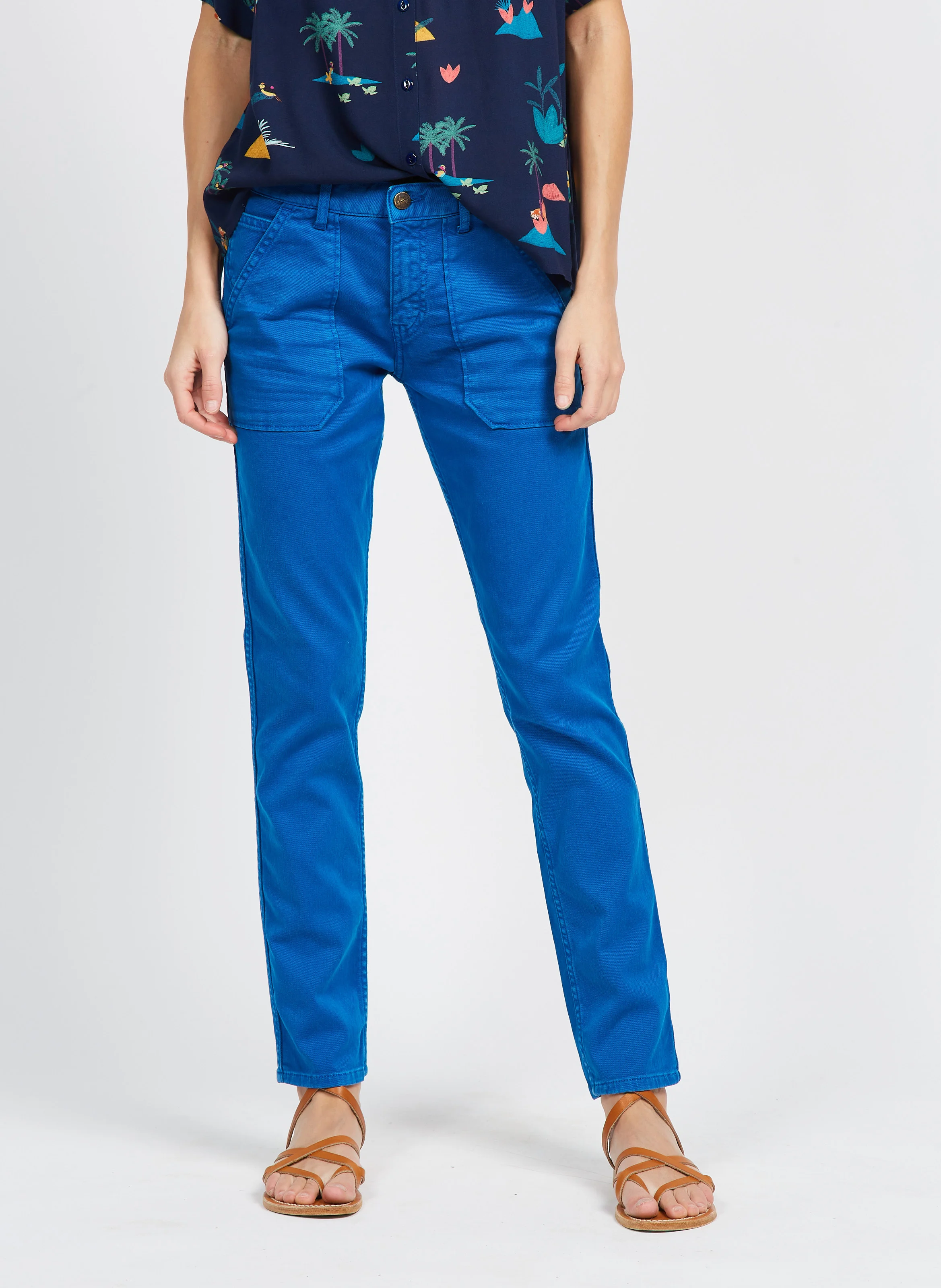 PIERCE - Jean slim en coton mélangé | Bleu