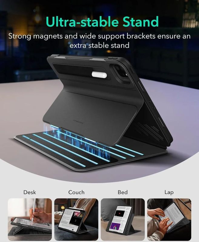 ESR - Shift - Hoes Book Case - Zwart - Sleep/Wake voor Apple iPad Pro 13 (2024 / 2025)